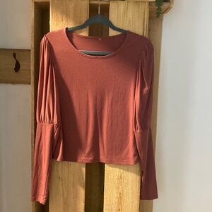 Terracotta long sleeve top unlabelled